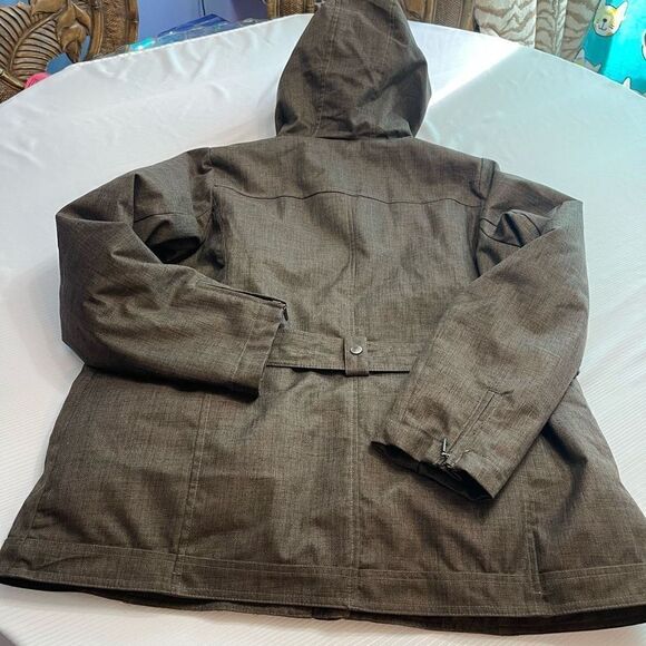 Eddie Bauer Women’s Hooded Jacket Zip Liner Faux Fur Attached Size 1X - Picture 9 of 10